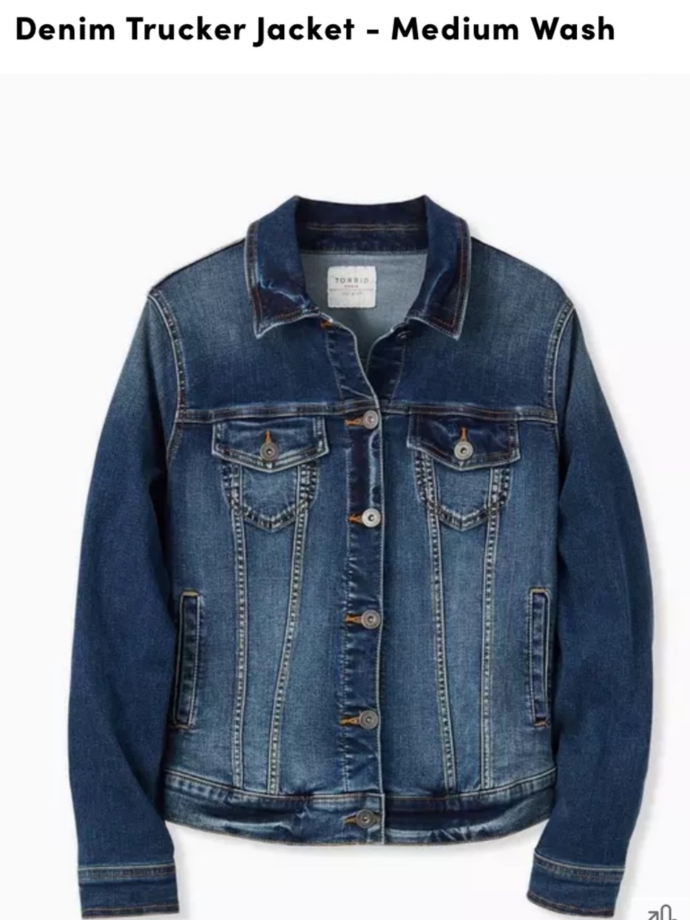 Torrid size 1 Blue Denim Jacket with Faded Wash